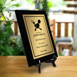 Cooking Competition and Chef Customizable Black Frame Award Plaque | Easel Mount Option | Recognition of Achievement and Service Personalizable Plaques