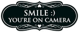 Signs ByLITA Designer Smile You're on Camera Sign - Easy Installation | Durable Wall or Door Sign