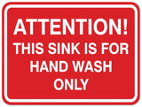 Signs ByLITA Classic Framed ATTENTION THIS SINK IS FOR HAND WASH ONLY Door or Wall Sign Durable Plastic | Easy Installation | Elegant Design