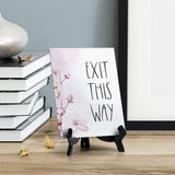 Exit This Way Table Sign with Easel, Floral Vine Design (6 x 8")