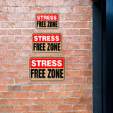 Classic Framed Plus Stress Free Zone Wall or Door Sign | Funny Home Decor