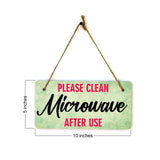 Please Clean Microwave After Use 5x10 Hanging Plus Wall or Door Sign | Home & Office Décor