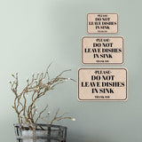 Classic Framed Plus Please Do Not Leave Dishes In Sink Thank You Door or Wall Sign | Public Notice Signs
