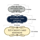 Signs ByLITA Designer $25 Credit Card Minimum Wall or Door Sign