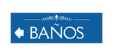 Signs ByLITA Basic Baños Left Arrow Directional Wall or Door Sign