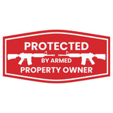 Signs ByLITA Fancy Protected by Armed Property Owner (M-16) Door or Wall Sign | Home Security Warning Sign