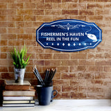 Victorian Plus Fishermen's Haven Reel in the Fun Wall or Door Sign | Boat Signage