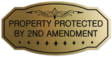 Signs ByLITA Victorian Property Protected By 2nd Amendment Sign - Easy Installation | Durable Wall or Door Sign
