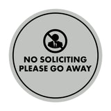 Circle No Soliciting Please Go Away Wall or Door Sign