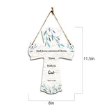 And Jesus answered them, “Have faith in God." Mark 11:22 11.5" x 8" Cross Hanging Sign | Rustic Twine | Inspiring Religious Bible Decor
