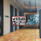 Classic Framed Plus Before Using The Bathroom Pull Off The Road Wall or Door Sign | Restroom RV Accessories