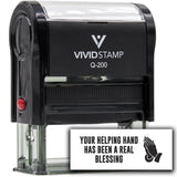 Vivid Stamp Your helping hand has been a real blessing Self-Inking Rubber Stamps