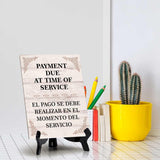 Front Desk Bilingua English and Spanishl Table Signs with Acrylic Stands (6x8“)