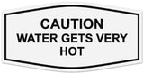 Signs ByLITA Fancy Caution Water Gets Very Hot Sign | Durable Plastic | Vibrant Colors | Powerful Foam Tape