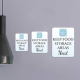 Portrait Round Plus Keep Food Storage Areas Neat Wall or Door Sign | Hygiene and Safety
