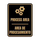 Signs ByLITA Portrait Round Process Area Door or Wall Sign | Spanish Bilingual Warehouse and Factory Signs