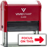Vivid Stamp Focus On This (arrow) Self-Inking Rubber Stamps Teachers And Schools | Motivational Stamps For Children | Re-inkable Ink Pad