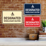 Signs ByLITA Classic Framed Designated Wheelchair Seating Wall or Door Sign