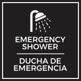 Signs ByLITA Square Emergency Shower Wall or Door Sign | Spanish Bilingual Business and Office Signs