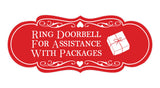 Signs ByLITA Designer Ring Doorbell for Assistance with Packages Wall or Door Sign