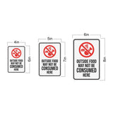 Portrait Round Plus Outside Food May Not Be Consumed Here Wall or Door Sign | Food & Drink Restrictions