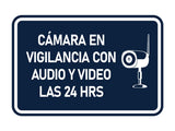 Signs ByLITA Classic Framed Cámara en Vigilancia con Audio y Video las 24 HRS Security Wall or Door Sign