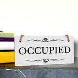 Occupied 5" x 10" Hanging Wall or Door Sign | Rustic Twine | Stylish Business or Office Signage