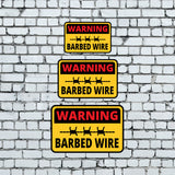 Classic Framed Plus Warning Barbed Wire Wall or Door Sign | Health & Safety Warning Signage
