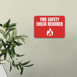 Classic Framed Plus Fire Safety Check Required Door or Wall Sign | Safety and Maintenance