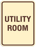 Signs ByLITA Portrait Round Utility room Sign - Laser-Engraved Lettering | Durable ABS Plastic | Vibrant Colors | Powerful Foam Tape