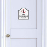No Trespassing Private' Headstone - Wall or Door Signs ? Access & Control Sign