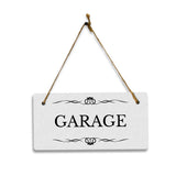 Garage 5x10 Hanging Plus Wall or Door Sign | Rustic Twine | Range of Vibrant Decor Styles | Room Signs For Home and Business