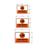 Classic Framed Plus Life Rafts In Case of Emergency Door or Wall Sign | Boats & Yachts Signage