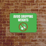 Classic Framed Plus Avoid Dropping Weights Door or Wall Sign | Gym Etiquette