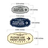 Victorian Please Use Front Door (Right Arrow) Wall or Door Sign