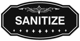 Signs ByLITA Victorian Sanitize Sign - Laser-Engraved Lettering | Durable ABS Plastic | Vibrant Colors | Powerful Foam Tape Wall or Door Sign