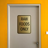 Signs ByLITA Portrait Round Food Preparation Area: Raw Foods Only Door or Wall Sign Durable ABS Plastic | Laser Engraved | Easy Installation | Kitchen | Hygiene