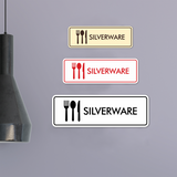 Signs ByLITA Standard Silverware Door or Wall Sign Easy Installation | Durable Construction | Kitchen Essentials | Hygiene | AirBnB Signs