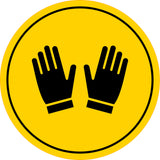 Circle Plus Safety Gloves Wall or Door Sign | Easy Installation | Health & Safety Signage