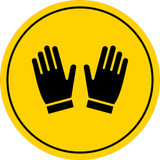 Circle Plus Safety Gloves Wall or Door Sign | Easy Installation | Health & Safety Signage