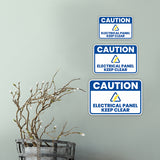Classic Framed Plus Caution Electrical Panel Keep Clear Wall or Door Sign | Workplace Safety Compliance Signs