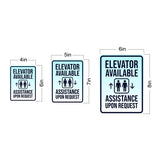 Portrait Round Plus Elevator Available – Assistance Upon Request Wall or Door Sign | General Kitchen and Food-related