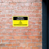 Classic Framed Plus Peligro Eléctrico Manténgase Alejado Door or Wall Sign | Business Warning Signage
