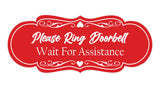 Signs ByLITA Designer Please Ring Doorbell Wait For Assistance Wall or Door Sign