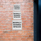 Square Plus Respect Shared Spaces Door or Wall Sign | Public Notice Signs