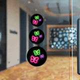 Circle Plus Butterfly Neon Graphic Style Wall or Door Sign | Live Streamer Gaming Themed Decoration