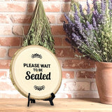 Hospitality & Fun Rustic Wood Discs – Natural Bark-Edge with a Sleek Black Acrylic Easel - For Counters, Doors & Walls