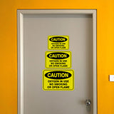 Classic Framed Plus Caution Oxygen In Use No Smoking Or Open Flame Door or Wall Sign | Warning Signage