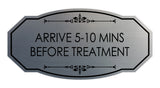 Signs ByLITA Victorian Arrive 5-10 Mins Before Treatment Wall or Door Sign