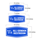 Fancy Plus All Gender Restroom Wall or Door Sign Easy Installation | Business & Public Bathroom Signs